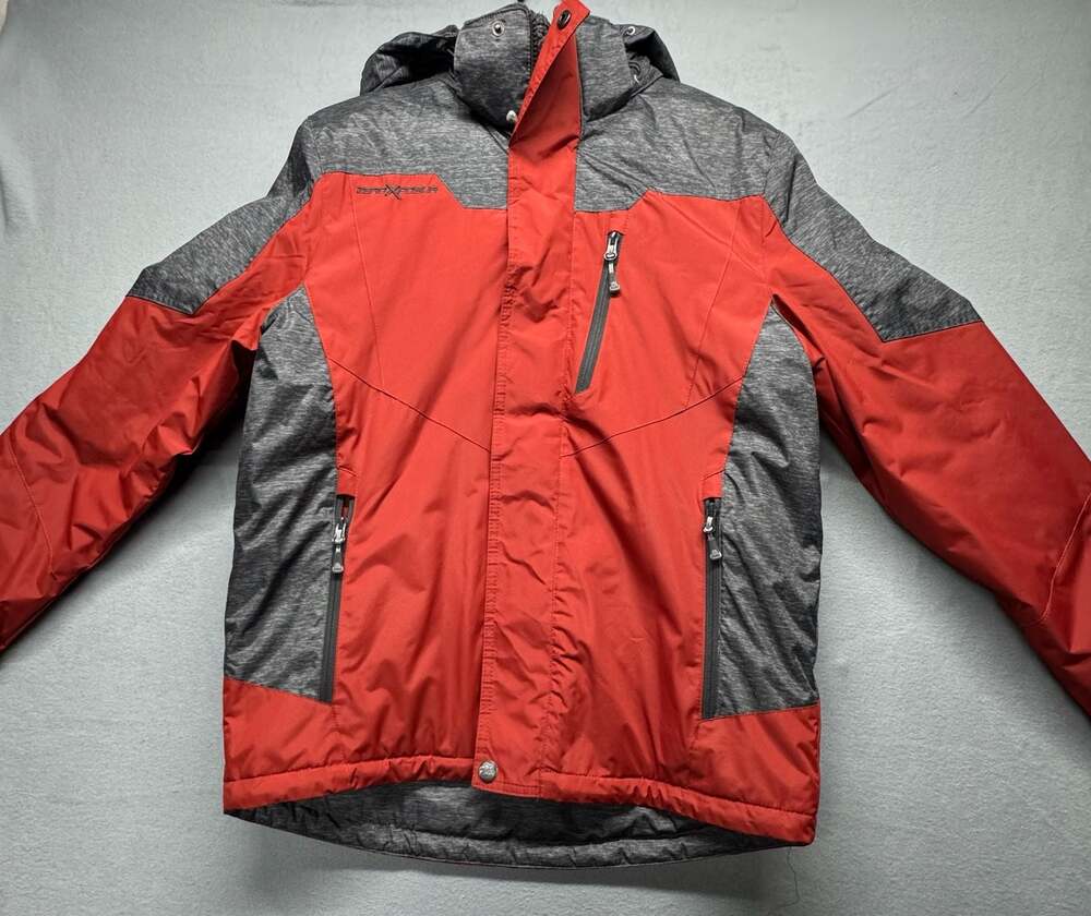 ZeroXposur Boarding Co. Men's Hooded Winter Ski Jacket, Red and Gray